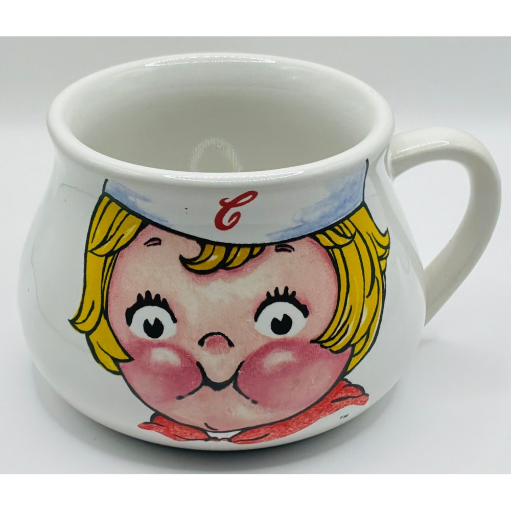 1998 Campbells Soup Kid Large Mug White Ceramic 16 oz Bowl Houston Harvest